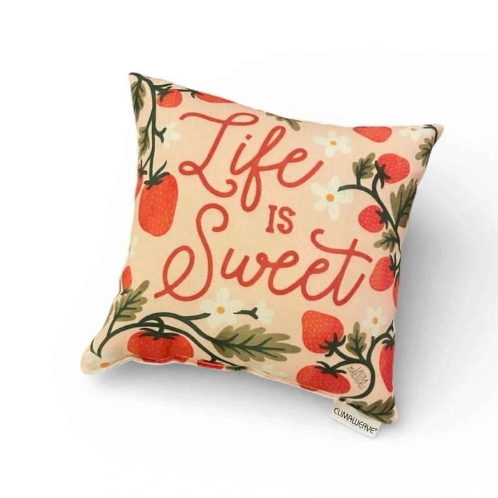 Life is Sweet Decorative Pillow- 9 inch New